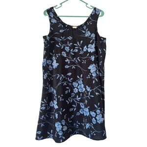 3/$20 David Alexander Black Sleeveless Dress with Blue Floral Print